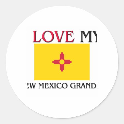 Amo a mi abuelo de New México Pegatina Redonda
