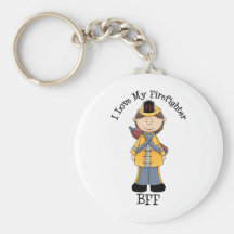 Amo a mi bombero BFF Llavero