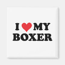 Amo a mi boxeador imán para frigorifico