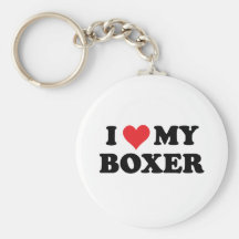 Amo a mi boxeador llavero personalizado