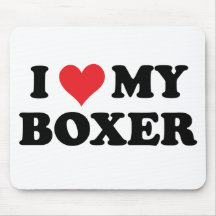 Amo a mi boxeador tapetes de raton