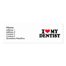 Amo a mi dentista plantilla de tarjeta de visita