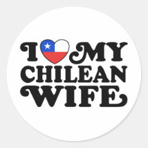 Amo a mi esposa chilena pegatina redonda