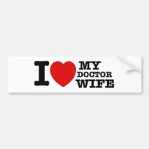 Amo a mi esposa del doctor pegatina de parachoque