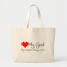 Amo a mi friki bolsas lienzo