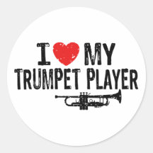 Amo a mi jugador de trompeta etiqueta