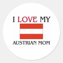 Amo a mi mamá austríaca pegatinas redondas