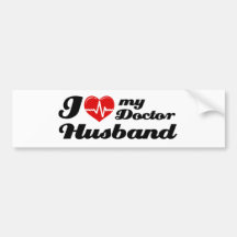 Amo a mi marido del doctor etiqueta de parachoque