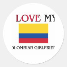Amo a mi novia colombiana etiquetas redondas