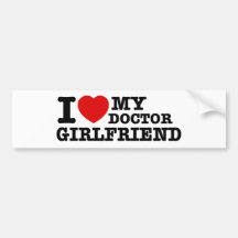Amo a mi novia del doctor etiqueta de parachoque