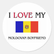 Amo a mi novio moldavo pegatina redonda
