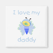 Amo a mi papá (el flutterbug del muchacho) iman de frigorífico