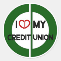 Amo a mi pegatina de Credit Union