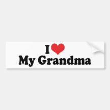 Amo a mi pegatina para el parachoques de la abuela etiqueta de parachoque