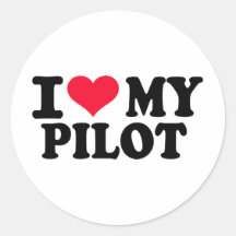 Amo a mi piloto pegatina redonda