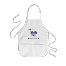 Amo a mi Shih Tzu (el perro masculino) Delantales