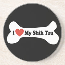 Amo a mi Shih Tzu - hueso de perro Posavasos Cerveza