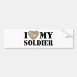 Amo a mi soldado pegatina de parachoque