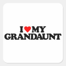AMO A MI TÍA ABUELA PEGATINA CUADRADAS PERSONALIZADA