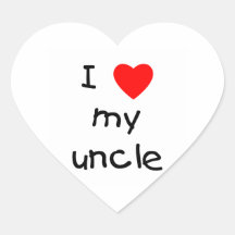 Amo a mi tío pegatina corazón personalizadas