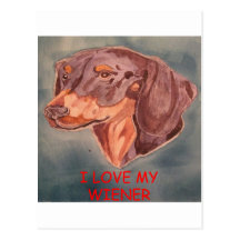 Amo a mi Weiner Tarjeta Postal