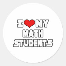 Amo a mis estudiantes de la matemáticas etiquetas redondas