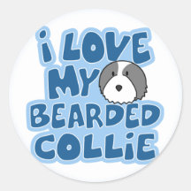 Amo a mis pegatinas barbudos del collie