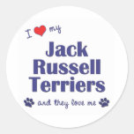 Amo a mis terrieres de Jack Russell (los perros mú Etiqueta Redonda