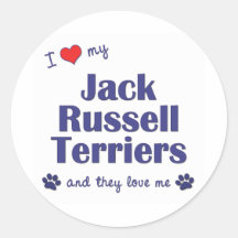 Amo a mis terrieres de Jack Russell (los perros mú Etiqueta Redonda