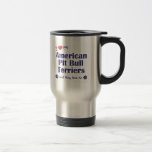 Amo a mis terrieres de pitbull americanos (los per taza de café