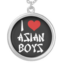 Amo a muchachos asiáticos collares personalizados