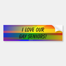¡"Amo a nuestros mayores gay! " Etiqueta De Parachoque