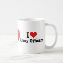 Amo a oficiales de ejército tazas de café