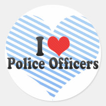 Amo a oficiales de policía etiqueta