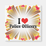 Amo a oficiales de policía imanes de nevera