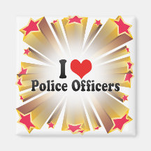 Amo a oficiales de policía imanes de nevera