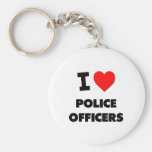 Amo a oficiales de policía llaveros personalizados