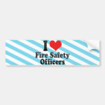 Amo a oficiales de seguridad contra incendios etiqueta de parachoque