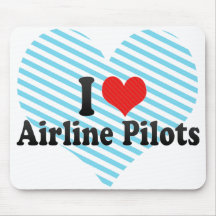 Amo a pilotos de la línea aérea tapete de ratón