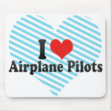 Amo a pilotos del aeroplano alfombrilla de ratón
