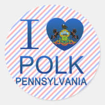Amo a Polk, PA Etiqueta Redonda