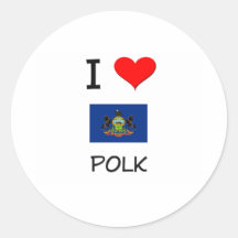 Amo a Polk Pennsylvania Etiquetas Redondas