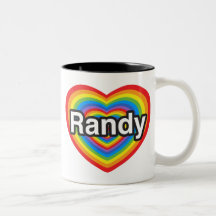 Amo a Randy. Te amo Randy. Corazón Tazas