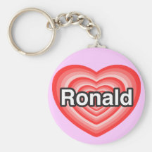 Amo a Ronald. Te amo Ronald. Corazón Llavero