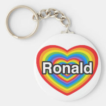 Amo a Ronald. Te amo Ronald. Corazón Llaveros