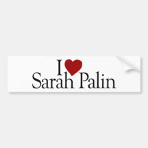 Amo a Sarah Palin (McCain Palin 2008) Etiqueta De Parachoque