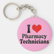 Amo a técnicos de la farmacia llaveros personalizados