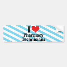 Amo a técnicos de la farmacia etiqueta de parachoque