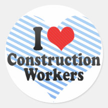 Amo a trabajadores de construcción etiqueta