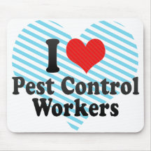 Amo a trabajadores del control de parásito alfombrillas de ratón